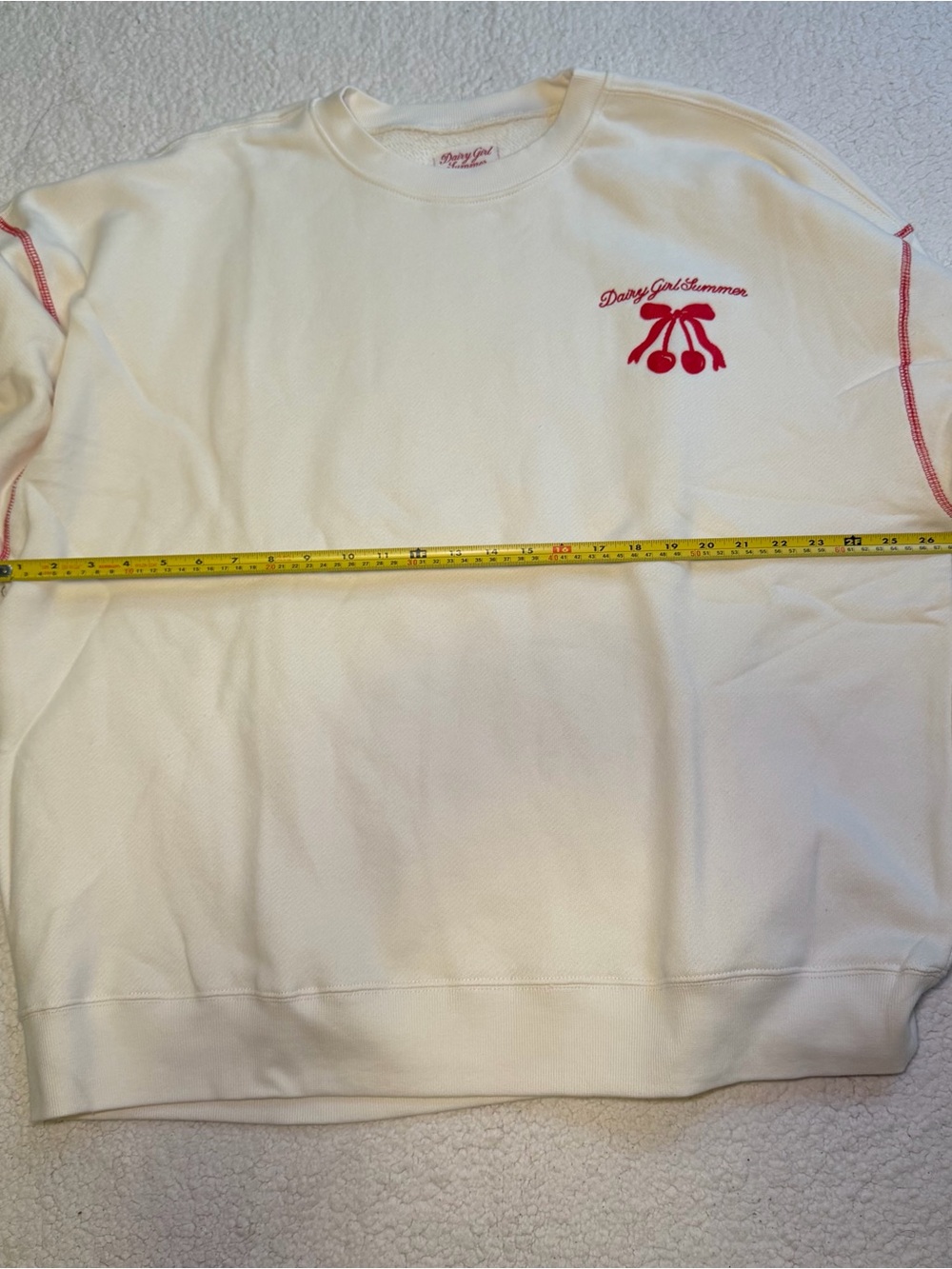 Dairy Boy NWT Dairy Girl Summer Crewneck Sweatshirt Cherry Size XL 100% Cotton - Picture 8 of 8